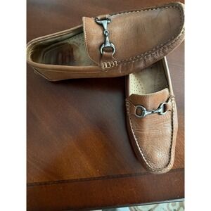 1901 Mens Brown Pebbled Leather Bit Driving Slip On Loafers M73313 Size 11M